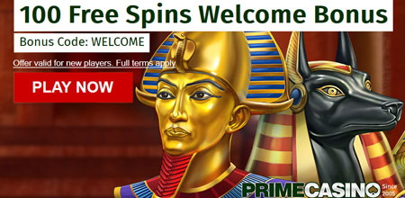 Prime Casino - 100 free spins