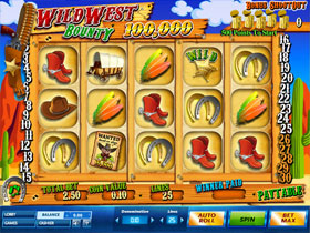 Wild West Bounty Main Screen